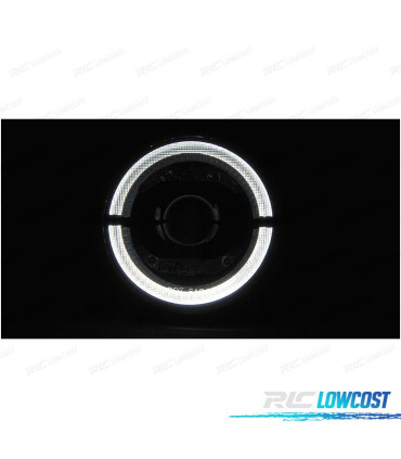 PHARES POUR JEEP WRANGLER 96-18 ANGEL EYES FULL LED NOIR