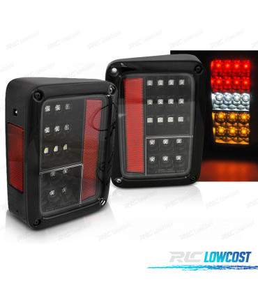 FEUX ARRIÈRE JEEP WRANGLER 07-18 FULL LED NOIR