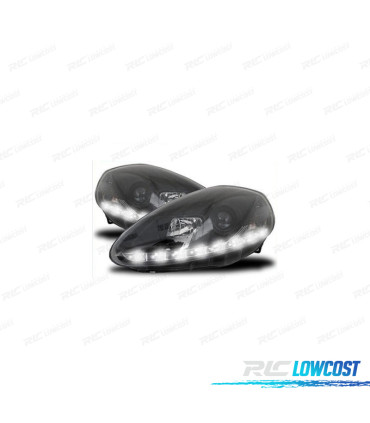 PHARES POUR FIAT GRANDE PUNTO 08-11 LED NOIR