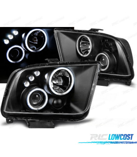 PHARES FORD MUSTANG 04-09 ANGEL EYES LEDS NOIR
