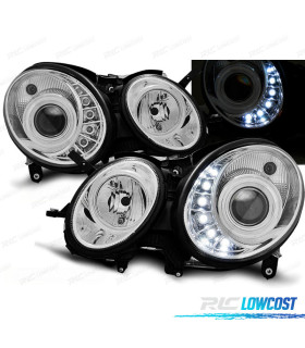 PHARES MERCEDES W211 02-06 LED CHROMÉ