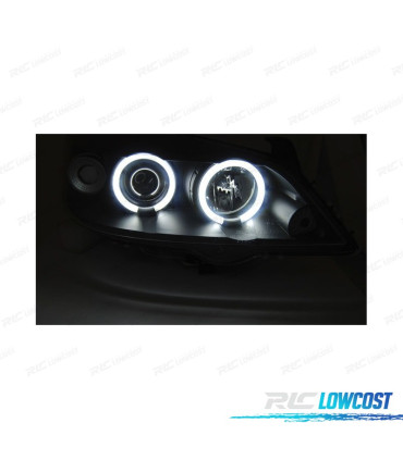 PHARES POUR OPEL ASTRA G 97-04 ANGEL EYES CCFL BLACK