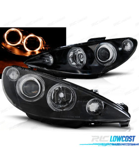 PHARES POUR PEUGEOT 206 02- ANGEL EYES NOIR 4k
