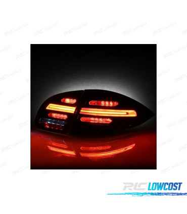 FEUX ARRIÈRE POUR PORSCHE CAYENNE 10-15 FULL LED BAR DYNAMIQUES ROUGE NOIR