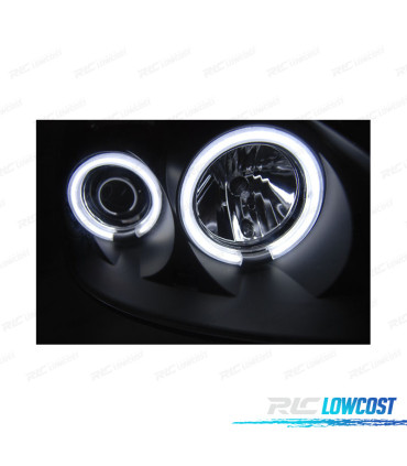 PHARES POUR RENAULT CLIO II 01-05 ANGEL EYES LED NOIR