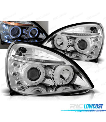 PHARES POUR RENAULT CLIO II 01-05 ANGEL EYES CHROMÉ