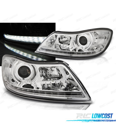 PHARES SKODA OCTAVIA 08-12 DAYLIGHT DRL CHROMÉ