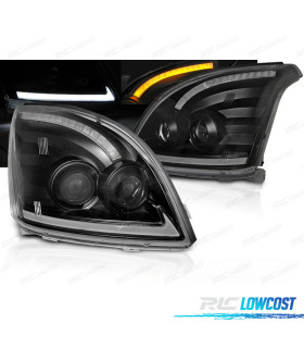 PHARES TOYOTA LAND CRUISER FJ120 03-08 TUBE LIGHT DYNAMIQUES NOIRS