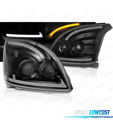 PHARES AVEC CLIGNOTANTS TOYOTA LAND CRUISER FJ120 03-09 TUBE LIGHT DYNAMIQUE NOIR