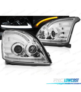 PHARES TOYOTA LAND CRUISER  (120) 03-09 TUBE LIGHT AVEC CLIGNOTANT DYNAMIQUE CHROMÉ
