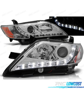 PHARES POUR TOYOTA CAMRY 6 XV40 06-09 DAYLIGHT LED CHROMÉ