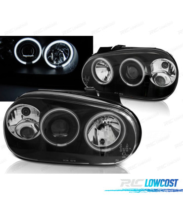 PHARES VOLKSWAGEN VW GOLF 4 ANGEL EYES NOIRS