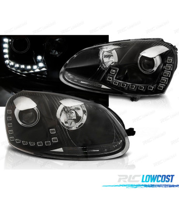 PHARES VOLKSWAGEN VW GOLF 5 03-08 DAYLIGHT TRU DRL NOIR