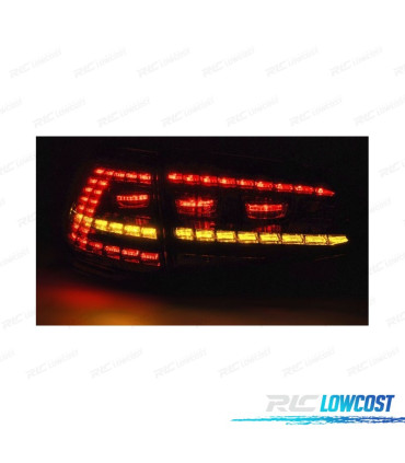 FEUX ARRIÈRE VOLKSWAGEN VW GOLF 7 12-17 LOOK GTI AVEC CLIGNOTANT LED DYNAMIQUE ROUGE FUMÉ