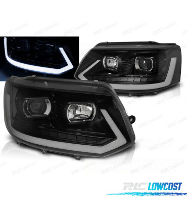 PHARE VOLKSWAGEN VW T5 10-15 TUBE LIGHT CLIGNOTANTS LED DINAMIQUE NOIR