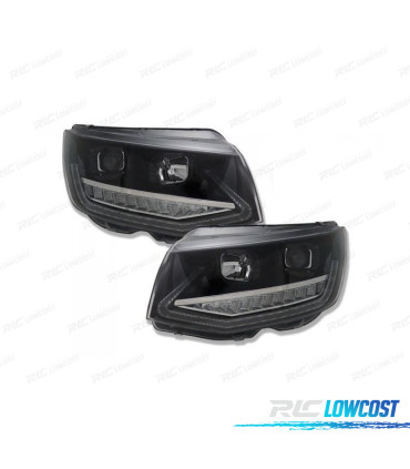 PHARES POUR VOLKSWAGEN VW T6 15-19 DRL + CLIGNOTANTS LED DYNAMIQUES NOIR