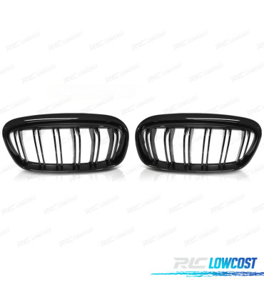 CALANDRES BMW F45 F46 15-17 DOUBLE BARRE NOIR BRILLANT
