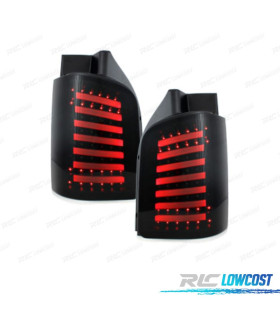 FEUX ARRIÈRE CARDNA POUR VOLKSWAGEN VW T5 03-09 2P LIGHT BAR DYNAMIQUES NOIR FUMÉ