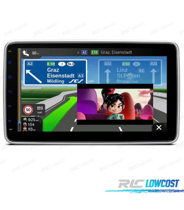 AUTORADIO GPS 1 DIN ANDROID 12 TACTILE LCD 10"
