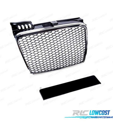 CALANDRE AUDI A4 B7 04-07 LOOK RS NOIR CHROMÉ