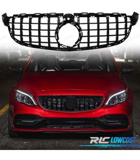 CALANDRE MERCEDES W205 15-17 LOOK AMG GT CAMÉRA NOIR BRILLANT