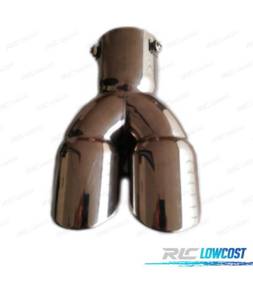 EMBOUT D'ÉCHAPPEMENT DOUBLE ROND ACIER INOXYDABLE