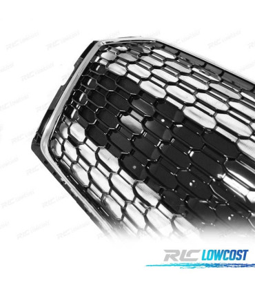 CALANDRE AUDI A5 16-19 LOOK RS5 CHROMÉ NOIR BRILLANT PDC