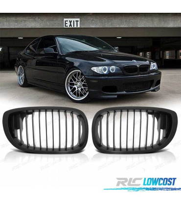CALANDRES BMW E46 03-06 COUPÉ CABRIO NOIR MAT