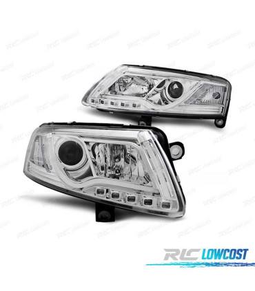 PHARES AUDI A6 C6 04-08 DAYLIGHT DRL LED CHROMÉ