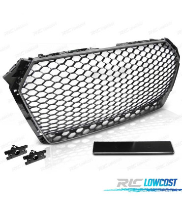 CALANDRE AUDI A4 B9 15-19 LOOK RS GRIS MATE