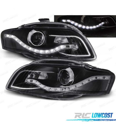 PHARES AUDI A4 B7 04-07 LED FEUX DIURNES FOND NOIR