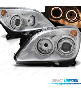 PHARES OPEL ASTRA H 04-09 ANGEL EYES FOND CHROMÉ
