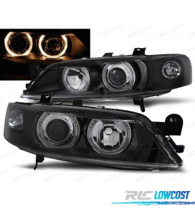 PHARES OPEL VECTRA B 99-02 ANGEL EYES FOND NOIR H7