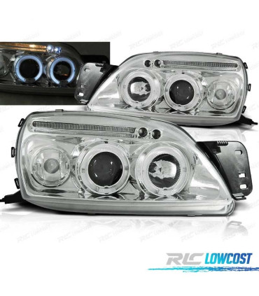 PHARES FORD FIESTA 99-02 ANGEL EYES FOND CHROMÉ