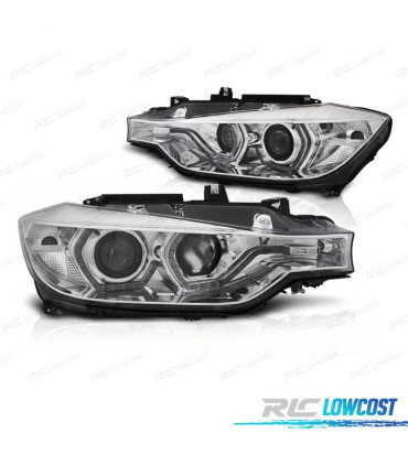 PHARES BMW F30 F31 11-15 XENON AFS ANGEL EYES LED DRL CHROMÉ
