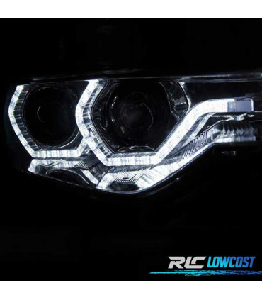 PHARES BMW F30 F31 11-15 XENON AFS ANGEL EYES LED DRL CHROMÉ