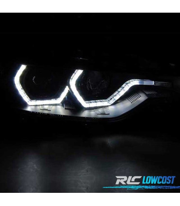 PHARES BMW F30 F31 11-15 XENON AFS ANGEL EYES DRL LED NOIR