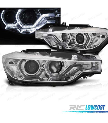 PHARES BMW F30 F31 11-15 XENON AFS ANGEL EYES LED DRL CHROMÉ ELECTRIQUE