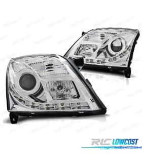 PHARES OPEL VECTRA C 02-05 XENON DAYLIGHT LED DRL CHROMÉ