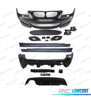KIT CARROSSERIE BMW E61 TOURING 03-07 LOOK M5 ANTIBROUILLARD + LAVE PHARES