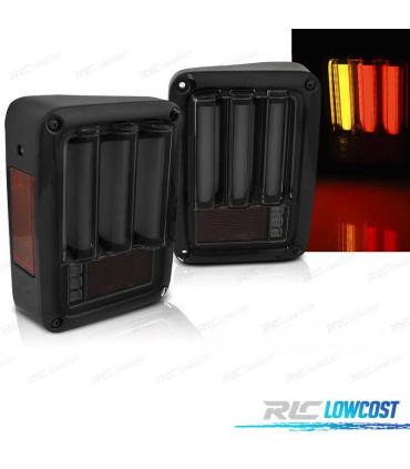 FEUX ARRIÈRE JEEP WRANGLER JK 07-18 LED BAR NOIR FUMÉ