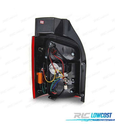 FEUX ARRIÈRE POUR VOLKSWAGEN VW T5 10-15 TRANSPORTER 2P LED ROUGE FUMÉ