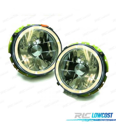 PHARES POUR VOLKSWAGEN VW GOLF MK1 74-83 ANGEL EYES CHROMÉ