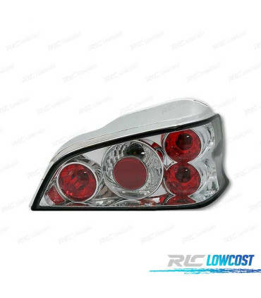 FEUX ARRIÈRE POUR PEUGEOT 106 96-04 FOND CHROMÉ
