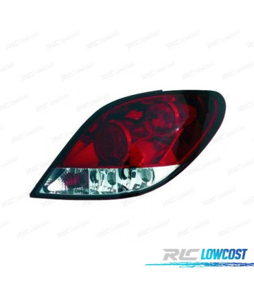 FEUX ARRIÈRE PEUGEOT 207 06-12 ROUGE CHROMÉ