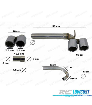 KIT EMBOUTS D'ÉCHAPPEMENT BMW F30 F31 LOOK M3 DOUBLE SORTIES DES DEUX CÔTÉS