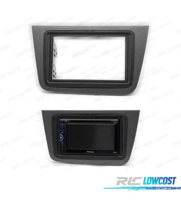 FACADE AUTORADIO 2-DIN GRIS POUR SEAT ALTEA TOLEDO