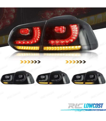 FEUX ARRIÈRE VOLKSWAGEN VW GOLF 6 08-12 FULL LED DYNAMIQUES FUMÉS LOOK R20