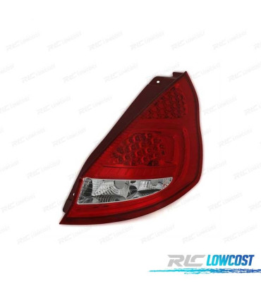 FEUX ARRIÈRE POUR FORD FIESTA MK7 08-12 LED ROUGE CHROMÉ