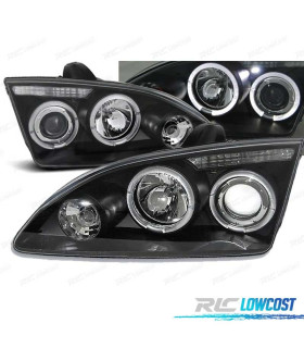 PHARES POUR FORD FOCUS 04-08 ANGEL EYES FOND NOIR